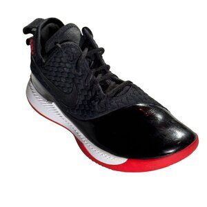Nike Lebron Witness IV Mens Basketball Shoes Size 10.5 Black/Red Mesh & Syntheti